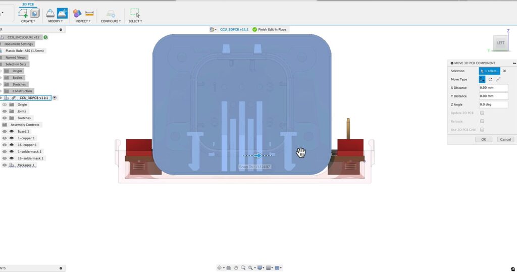 Autodesk Fusion electronics edit in place tool